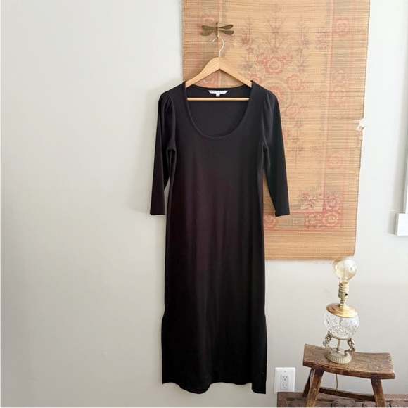 The Nines by Hatch Black Ribbed Knit Midi Dress - Picture 2 of 6